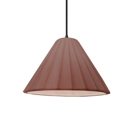 Justice Design Group Radiance Collection - Fluted 11" Wide Mini Pendant with Canyon Clay Shade Matte Black