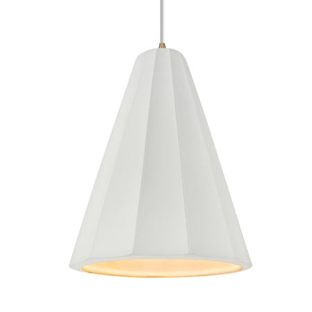 Justice Design Group Radiance Collection - Fluted 9" Wide Mini Pendant with Bisque Shade Antique Brass