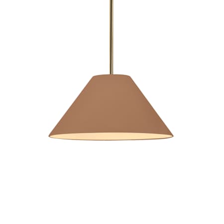Justice Design Group Radiance 11" Wide Pendant with Rigid Stem Adobe / Antique Brass