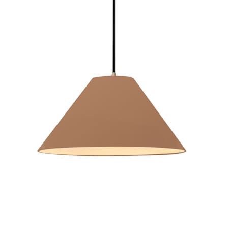 Justice Design Group Radiance 15" Wide Pendant with Black Cord Adobe / Antique Brass