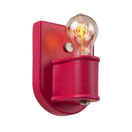 Justice Design Group American Classics 7" Tall Wall Sconce with a Ceramic Cerise Shade Brushed Nickel