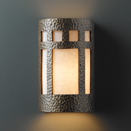 Justice Design Group Ambiance 5.75" Wall Sconce Hammered Brass