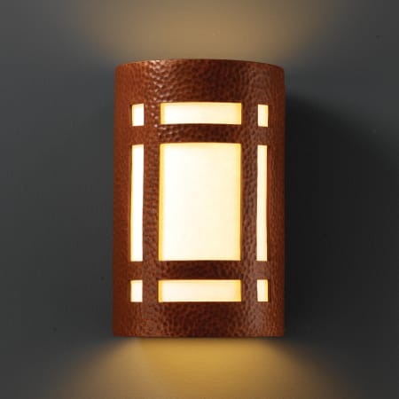 Justice Design Group Ambiance 5.75" Wall Sconce Hammered Copper