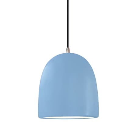 Justice Design Group Radiance 9" Wide Mini Pendant Brushed Nickel