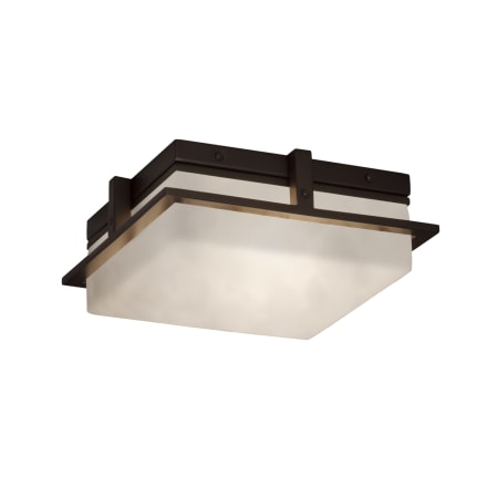 Justice Design Group Clouds 10" Wide LED Outdoor Flush Mount Square Ceiling Fixture Dark Bronze