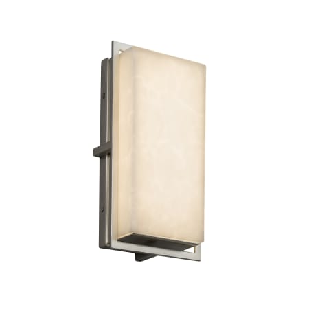 Justice Design Group Clouds Single Light 12" High Integrated 3000K LED Outdoor Wall Sconce with Off-White Clouds Resin Shade - ADA Compliant Brushed Nickel
