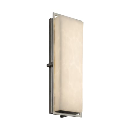 Justice Design Group Clouds Single Light 18" High Integrated 3000K LED Outdoor Wall Sconce with Off-White Clouds Resin Shade - ADA Compliant Brushed Nickel