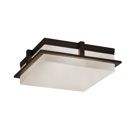 Justice Design Group Clouds 14" Wide LED Outdoor Flush Mount Square Ceiling Fixture Dark Bronze