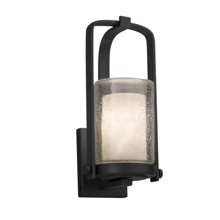 Justice Design Group Clouds Single Light 12-1/2" High Outdoor Wall Sconce with Off-White Clouds Resin Shade Matte Black