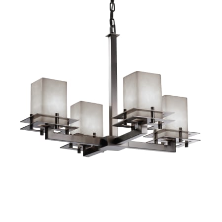 Justice Design Group Clouds 4 Light 1 Tier Chandelier Brushed Nickel