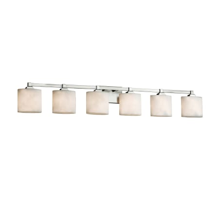 Justice Design Group Clouds Single Light 51-1/2" Wide Integrated 3000K LED Bathroom Vanity Light with Off-White Clouds Resin Shade Brushed Nickel