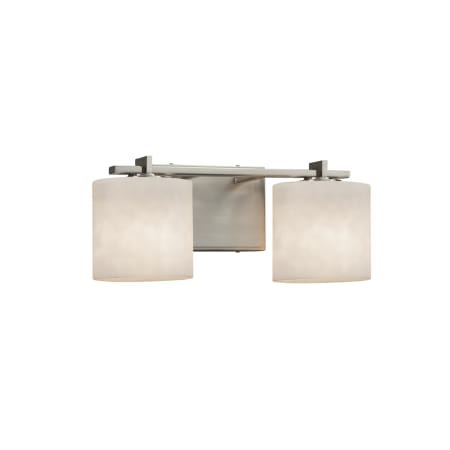 Justice Design Group Clouds 2 Light 17" Wide Bathroom Vanity Light with Oval Shades from the Era Series Brushed Nickel