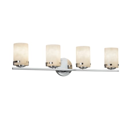 Justice Design Group Clouds Single Light 31-1/2" Wide Integrated 3000K LED Bathroom Vanity Light with Off-White Clouds Resin Shade Polished Chrome