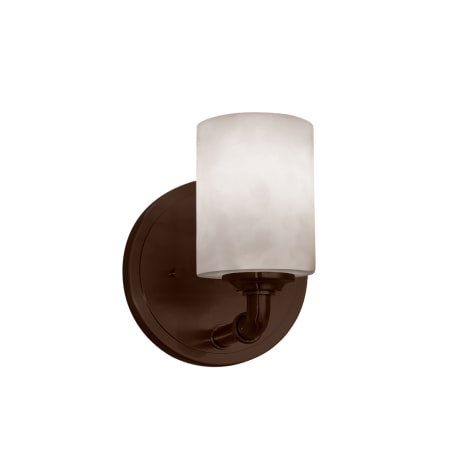 Justice Design Group Clouds 8" Tall Bathroom Sconce with Flat Rimmed Cylinder Shade Dark Bronze