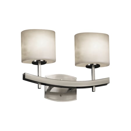 Justice Design Group Clouds 2 Light 16" Wide LED Bathroom Vanity Light with Oval Shades Brushed Nickel