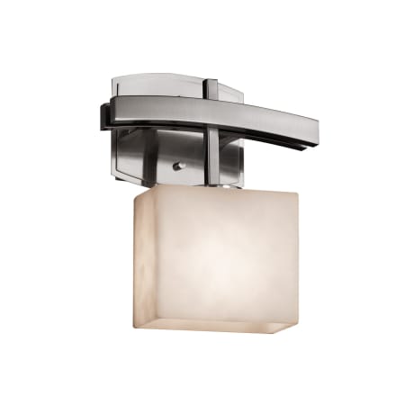 Justice Design Group Clouds 9" Archway LED Single Light ADA Approved Bathroom Sconce with Clouds Shade Brushed Nickel