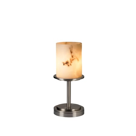 Justice Design Group Dakota Single Light Short Table Lamp from the Clouds Collection Brushed Nickel