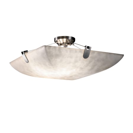 Justice Design Group Clouds 27" Wide Bowl LED Semi Flush Mount Ceiling Fixture Brushed Nickel