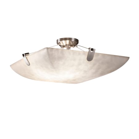 Justice Design Group Clouds 27" Wide Bowl Semi Flush Mount Ceiling Fixture Brushed Nickel
