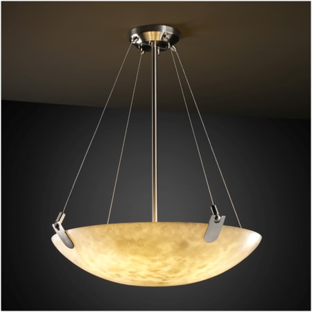 Justice Design Group Clouds 3 Light 21" Wide Pendant with Clouds Resin Shade Brushed Nickel