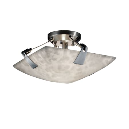 Justice Design Group Clouds 16" Wide Bowl LED Semi Flush Mount Ceiling Fixture Brushed Nickel