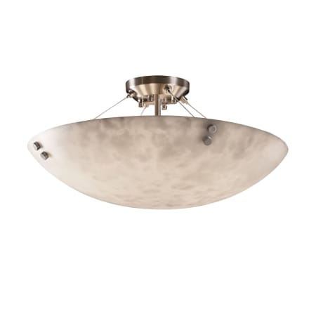Justice Design Group Clouds 27" Round Bowl Semi Flush Mount Ceiling Fixture Brushed Nickel
