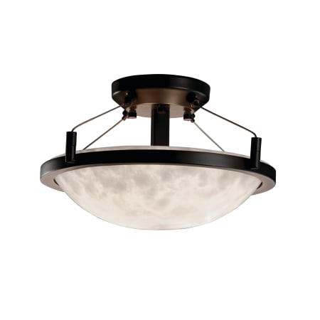 Justice Design Group Clouds 14" Round Bowl Semi Flush Mount Ceiling Fixture Dark Bronze