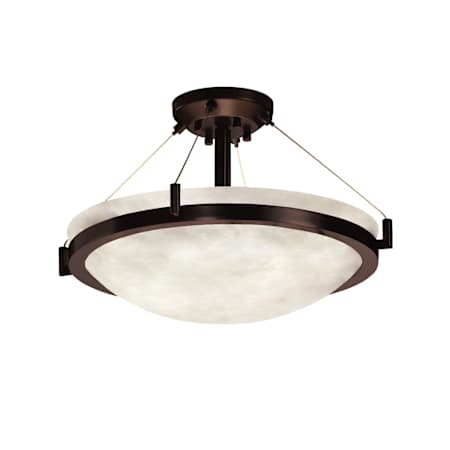 Justice Design Group 18" Round Semi-Flush Bowl with Ring from the Clouds Collection Dark Bronze
