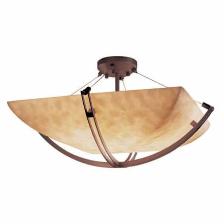 Justice Design Group Clouds 28" Wide Bowl Semi Flush Mount Ceiling Fixture Dark Bronze