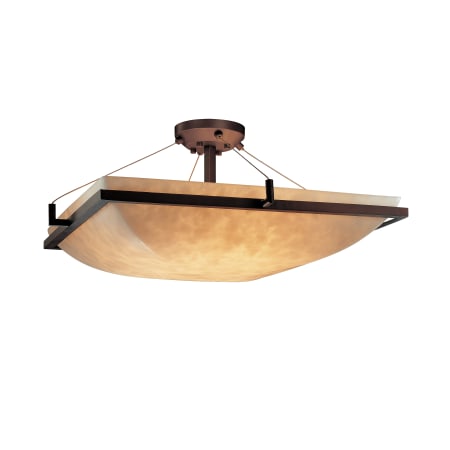 Justice Design Group Clouds 27" Wide Bowl Semi Flush Mount Ceiling Fixture Dark Bronze
