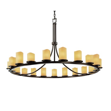 Justice Design Group CandleAria 21 Light 1 Tier Chandelier Dark Bronze