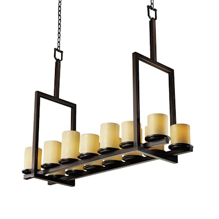 Justice Design Group CandleAria 42" Wide Linear Chandelier with Amber Shades Dark Bronze
