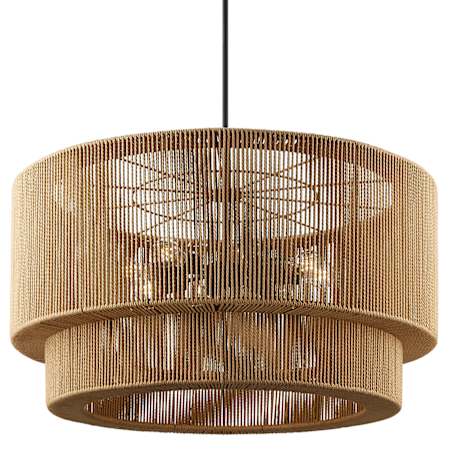 Justice Design Group Eco 8 Light 36" Wide Pendant Matte Black / Natural