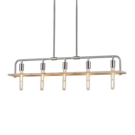 Justice Design Group Bronx 5 Light 40" Wide Linear Chandelier - with Eco Shade Brushed Nickel