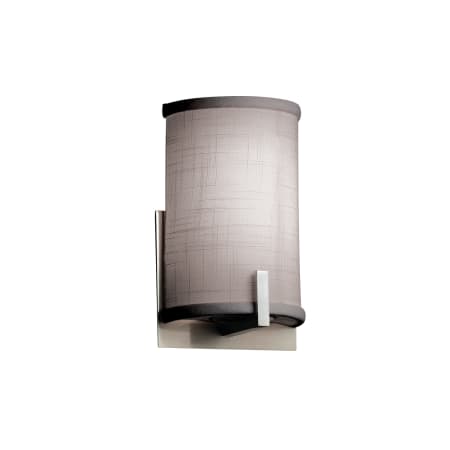 Justice Design Group Textile 9" Tall LED Wall Sconce Brushed Nickel
