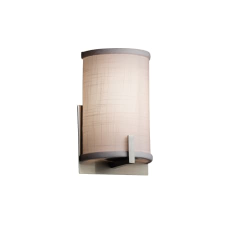 Justice Design Group Textile 5.5" Century 1 Light ADA Compliant Wall Sconce Brushed Nickel
