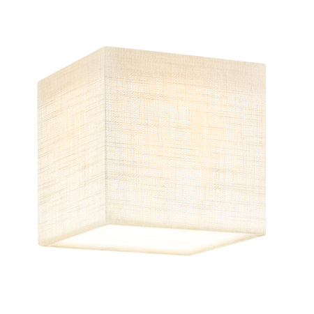 Justice Design Group Textile 4" Wide LED Flush Mount Square Ceiling Fixture Cream Linen
