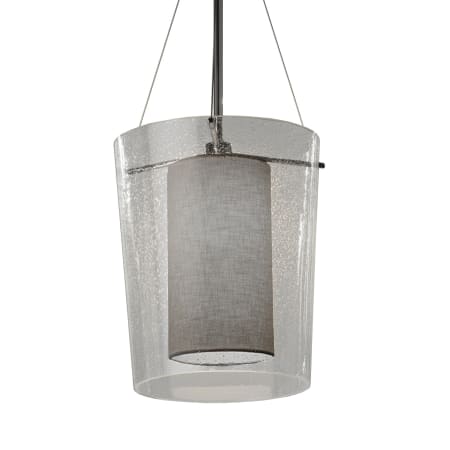Justice Design Group Textile 2 Light 12" Wide LED Pendant Brushed Nickel
