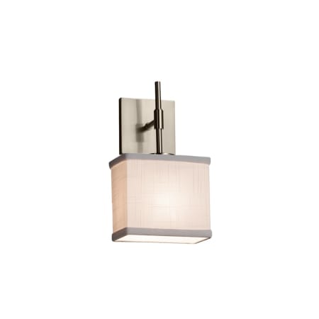 Justice Design Group Textile 11" Tall Bathroom Sconce with Rectangle Shade Brushed Nickel