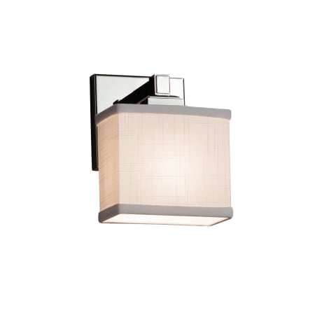 Justice Design Group Textile 6.5" Regency 1 Light ADA Compliant Wall Sconce Polished Chrome