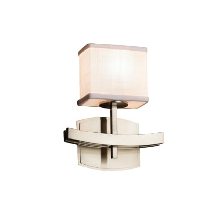 Justice Design Group Textile 9" Archway 1 Light LED ADA Compliant Wall Sconce Brushed Nickel