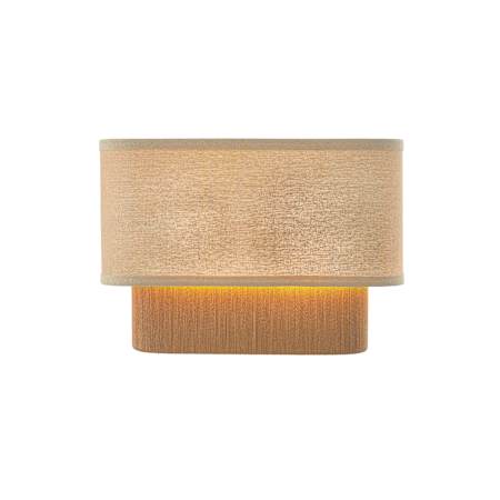 Justice Design Group Textile 2 Light 10" Tall Wall Sconce Brushed Brass / Cream Linen