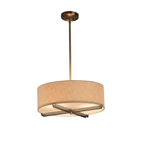 Justice Design Group Textile 18" Wide Integrated 3000K LED Pendant with Woven Fabric Shade Brushed Nickel