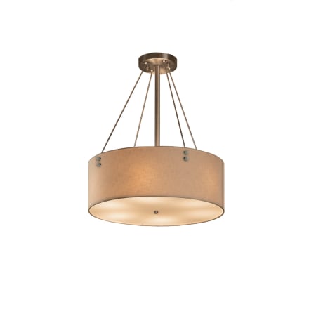Justice Design Group Textile 18" Wide Finials 3 Light Drum Multi Light Pendant Brushed Nickel