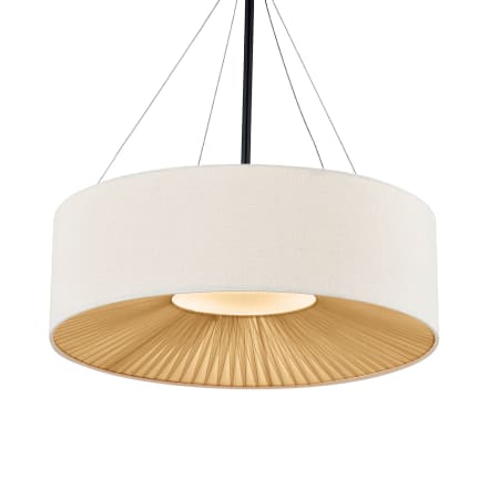 Justice Design Group Warren 6 Light 24" Wide Suspension Pendant Matte Black / Cream