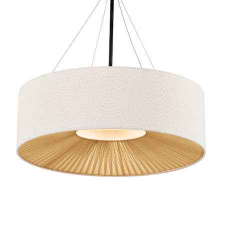 Justice Design Group Warren 8 Light 36" Wide Suspension Pendant Matte Black / Cream