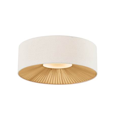 Justice Design Group Warren 6 Light 24" Wide Flush Mount Drum Ceiling Fixture Matte Black / Cream