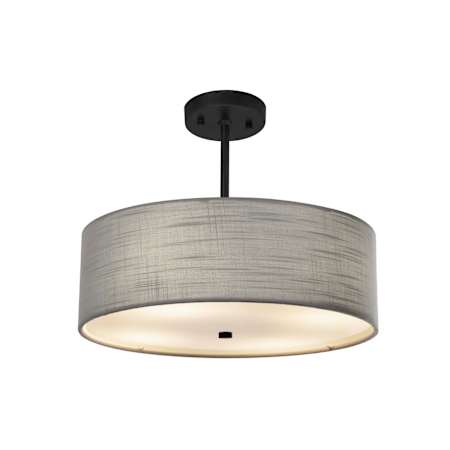 Justice Design Group Textile 3 Light 18" Wide Pendant Matte Black