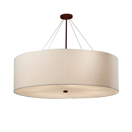 Justice Design Group Classic 12 Light 60" Wide Drum Chandelier with White Shade Dark Bronze