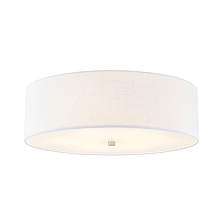 Justice Design Group Classic 5 Light 24" Wide Flush Mount Drum Ceiling Fixture Brushed Nickel / White